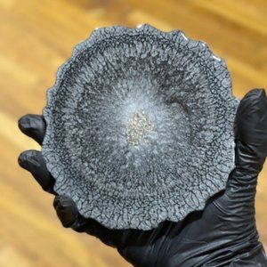 2PCS Coaster Set - Silver Dragon - Pair of Geode Style Resin Coaster - Table Art